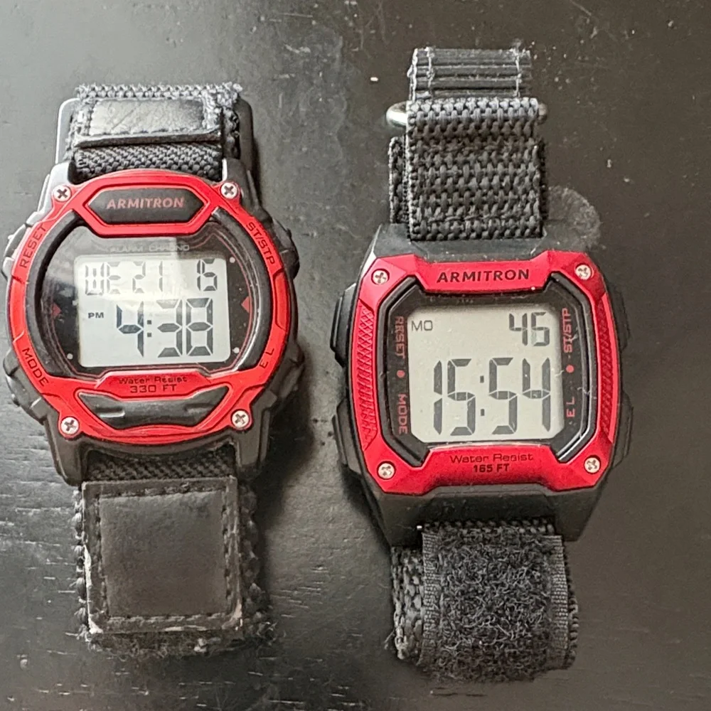 Armitron Black and Red Dual Smartwatches